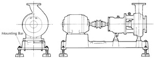 ANSI pump set on a stilt-mounted base plate (source: ITT/Goulds, Seneca Falls, NY) 